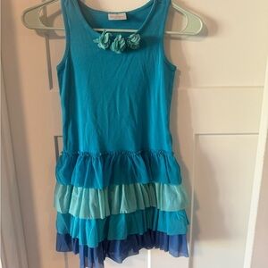 Blue Layered Kids Dress